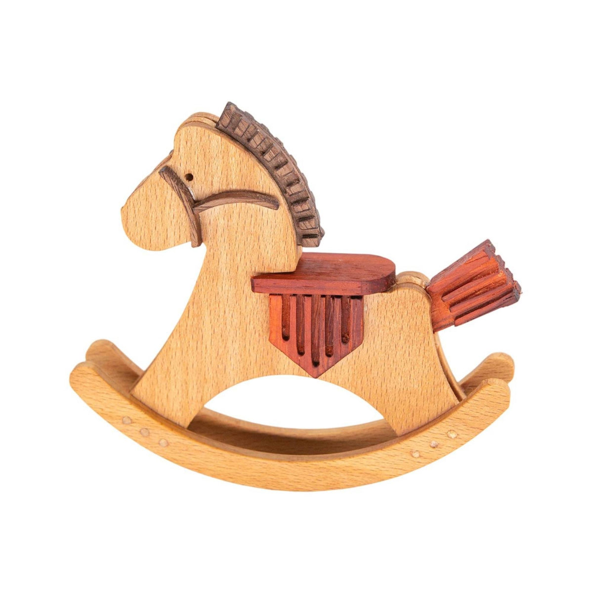 Wooden Rocking Horse DIY Assembly Rocking Horse Desktop Toy for Hobbyists, Makers, Home Decor