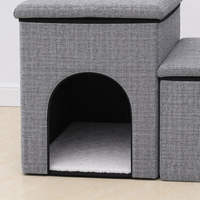Foldable Pet Steps for Small Dogs with Non-Slip Surface for Bed and Sofa, Stairs for Bedroom and Room, Extended Length Design