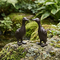Rustic Metal Cast Iron Duck Textured Tabletop Duck Decor Standing Flat Base for Shelf