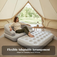 Quick Inflation and Deflation Double transformable Air Bed Indoor & Outdoor Use Flocked Air Lounger long-lasting Inflatable Sofa Ergonomic Design for Travelers, Campers, Families, Travel, Guest Room, spineyard