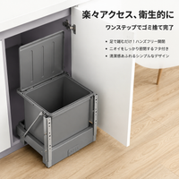 Trash Bin, Sorting Kitchen Trash Bin, Drawer Type, Pedal Operated, Matte Gray, Plastic, With Lid, Hygienic Under-Sink Storage