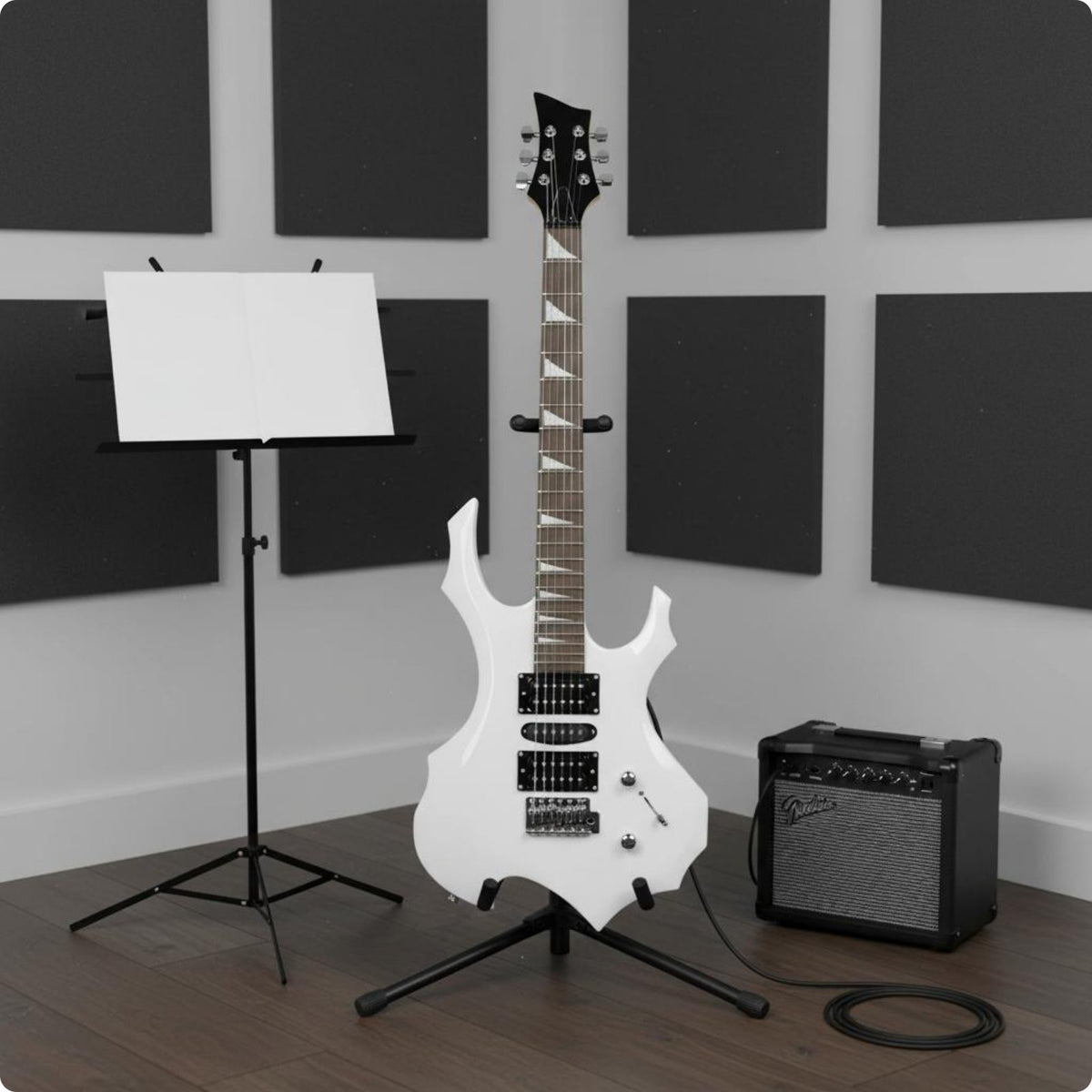 Complete Set Starter Electric Guitar Kit Easy to Play 24 Fret Electric Guitar Ergonomic Body for Beginners