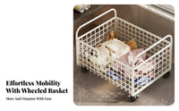 Movable Rolling Laundry Basket Space-Saving Rolling Laundry Cart Multi-Purpose for Apartment Dwellers, Homeowners, Bathroom, Bedroom, Closet