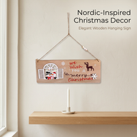 Wooden Hanging Sign Merry Christmas Indoor Outdoor Festive Wooden Plaque for Christmas Tree Ornament Rustic Aesthetic Jute Rope Hanger