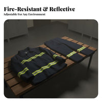 5 Pieces 02 Design Firefighter Suit Fire Resistant 5 Piece Firefighter Uniform Set Sturdy Retardant Assistance Suit for Firefighting, Accident Sites