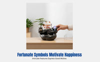 Feng Shui Water Wheel Decoration, Circulating Water Ceramic Desktop Ornament, Office, Living Room, Random Design