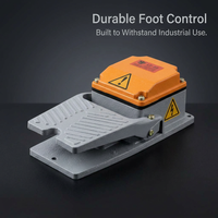 Industrial Momentary Foot Pedal Switch, CE Certified Heavy Duty Aluminum Foot Pedal, Waterproof Aluminum Alloy, 240VAC 15A