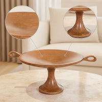 Pedestal Fruit Tray Vintage-Influenced Fruit Tray with Handles Rustic Footed Serving Bowl for Dining Table