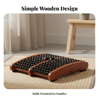Beaded Foot Solid Wood Construction Wooden Foot Roller Personal Care Item for Elderly, Office Workers, Under Desk