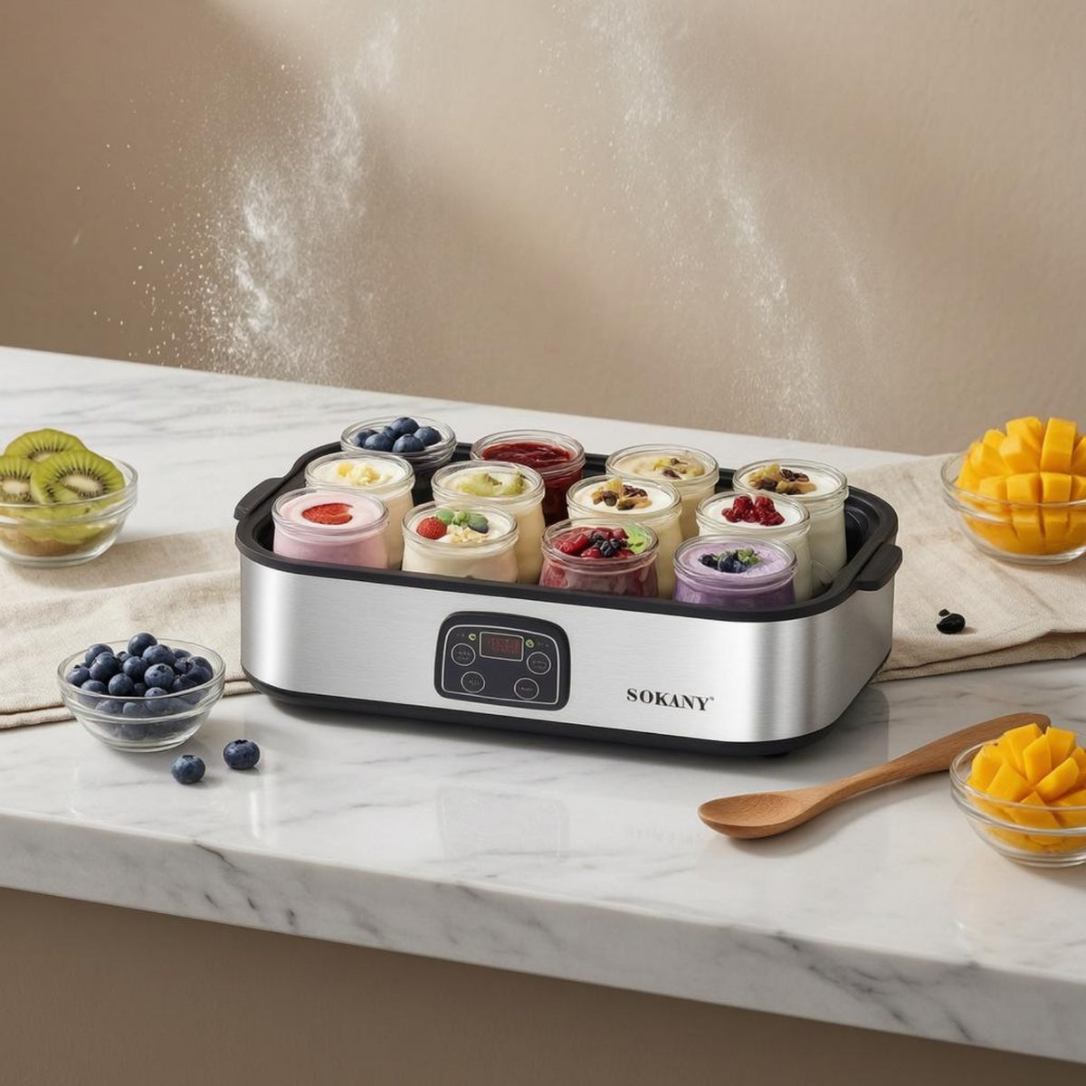 1.4L Capacity Electric Yogurt Appliance Front Control Panel 8 Cup Yogurt Appliance 25W