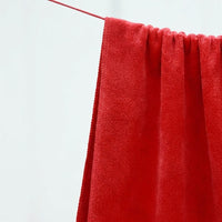 Red Microfibre Cloths and Microfibre Towel, Large Car Towel for Drying and Home Cleaning, High Absorbency 80/20 Polyester Blend