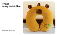 Cartoon Curved Design D Neck Gentle Support & Comfortable Curved Design D Travel Pillow Ergonomic Design Memory Foam Neck Support for Adults, Kids