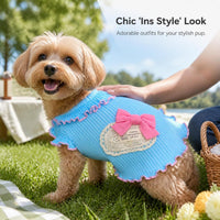 Korean Ins Style Dog Ice Silk Cooling Sun Protection Color Block Dopamine Sling Vest for Maltese Yorkie