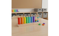 Wooden Bead Threading Board Color Sorting Preschool Counting Frame Early Learning Bead Sorter for Preschoolers, Kindergarten Kids, Classroom