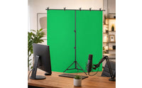 Backdrop Stand with Green Screen Adjustable Green Background Set with Stand Portable Photo Greenscreen Background for Video Filming