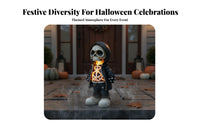 Halloween Resin Statue Detailed Craftsmanship Light up Horror Detailed Sculpture Details Halloween Collectible Statue for Collectors, Garden, Yard