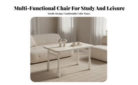 Soft Comfort Upholstered Accent Chair Modern Design Upholstered Bear-Back Chair Easy Assembly Vanity Seat Stable Four-Leg Base for Girls, Children, Students, Bedroom, Study Room, Makeup Corner, Reading Nook
