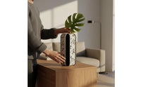 Minimalist Design Metal Geometric Vase Modern Look Art Vase Textured Surface for Entryway, Living Room