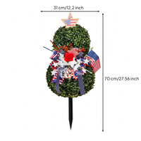Red White Blue Patriotic Topiary Festive Stake-Mounted Garden Topiary Decorative Accents Patriotic Yard Decoration Low Maintenance for Porch