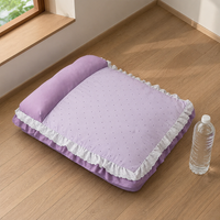French Retro Dog Bed for Small Dogs Cats, 62x43cm Dog Basket with Removable Cushion, Washable Dog Cushion for Teddy