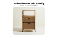 Rattan Storage Cabinet Space-Saving Multi-Layer Storage Box Room Accessory for Students
