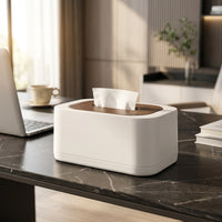 Tissue Box with a Wooden Lid for Home Office and Living Room, Rectangular Tissue Box Holder, Floating Lid Design for Boxes of Tissues