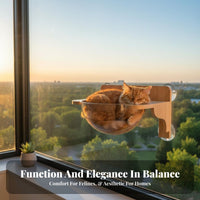 Drillwithout-Drill Installation Suction Cup Window Perch Space-Saving Feline Shelf Heavy Duty Pet Furniture Modular Design for Apartment Dwellers, Panes, Walls, Indoors, Living Room
