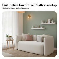 3 Pieces Modern Design Curved Loveseat and Table Set Space-Saving business-grade Furniture dense foam Sofa No Assembly Required for Salon Owners, Interior Designers, Office Managers, Reception Area, Waiting Room, Bdirectlyique