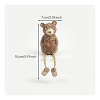 Whimsical Animal Figurine with Dangling Legs Rustic Resin Animal Statue Textured Ornament Cute for Patio