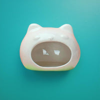 Ceramic Turtle Hideout Cat Head Design Desktop Decor