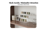 Surprise Box Organizer Rack Space Saving Tiered Figurine Stand Clear Step Display Shelf Easy to Clean Acrylic Display Riser