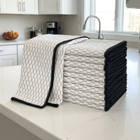 Geometric Pattern Microfibre Cloth, High Absorbency Dish Cloths for Kitchen and Glass, Lint-Resistant and Washable Microfiber Cleaning Tool