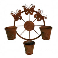 Metal Wall Planter Decor Openwork Butterfly Wall Planter Space-Saving Decorative Steel Butterfly