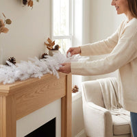 Christmas and Halloween Garland Decorations - White Christmas Pine Garland and Black Halloween Garland