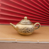 Creative Solid Brass Teapot Ornament for Office and Home Decor