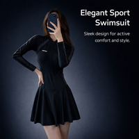 Swimsuit with Flattering Skirted Design and Chest Pads, One-Piece Monokini Made of Quick Dry Polyester, Comfortable One Piece for Sports