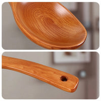 Soup Spoon Deep Bowl Wooden Spoon Long Handle Utensil for Kitchen, Dorm Rooms