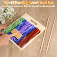 Wool Carding Board Set Easy to Use Textile Tool Includes Wooden Sticks Crafting Essentials