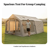 Inflatable Tent Air Shelter Family Canopy Inflatable Cabin Tent Inflatable Ridge Tent with Waterproof Polyester Material and Versatile Ventilation Suitable for Family Camping Festivals Group Outings
