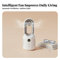 Quiet Operation USB Desk Fan Long Battery Life Desktop Air Cooler 8 Hour Run Time for Office Workers, Home Users, Dorm Room, Bedroom