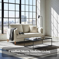 Removable and cleanable Cover 2-Seater Loveseat Minimalist Design Upholstered Two-Seater Couch space-saving Size Sofa Modern design for Small Families, Apartment Dwellers, Living Room, Studio, Lounge Area, Bedroom