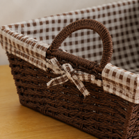 Storage Basket Set of 3, Woven Basket with Handles, Natural Plant Fiber Basket for Fruit, Vegetables, Kitchen, 34/31/27cm
