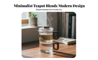 Glass Teapot Set Built in Strainer Efficient Brewing for Office Desk