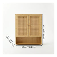 Bamboo Storage Cabinet Minimalist Wall-Mounted Cupboard Space-Saving for Kitchen