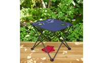 Compact Folding Table with Cup Holders Outdoor Folding Table with Storage Pockets Foldable Sturdy for Picnics