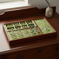 New Chinese Style Solid Wood Jewelry Display Tray for Rings, Necklaces, Bracelets, and Collectibles