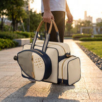 Badminton Racket Bag Adjustable Racket Bag with Shoe Compartment Water-Resistant Sports Duffel with Shoe Compartment for Training