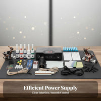 Twin Machine Dermal Design Set Easy to Use Beginner Dermal Design Practice Kit Power Supply Protection Body Art Supplies for Beginners, Hobbyists
