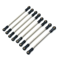 8 Pieces RC Linkage Set with Metal Ends Adjustable Tie Rod Kit Shiny Link Rod for Hobbyists