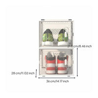 Dust-Proof Stackable Shoe Box Space Saving Clear Plastic Shoe Box Easy to Assemble Sneaker Display Case Sturdy for Sneakerheads, Closet, Entryway, Dorm Room